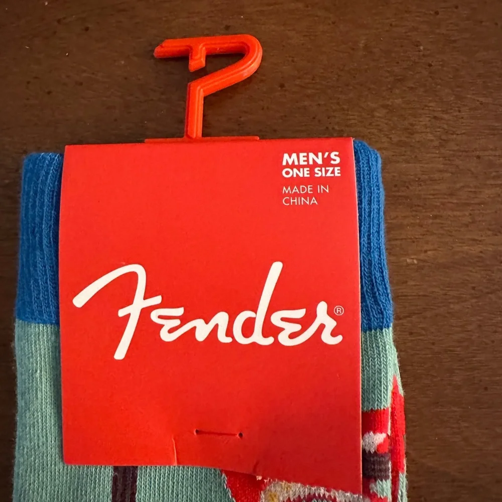 Fender Men's Blue Guitar Socks